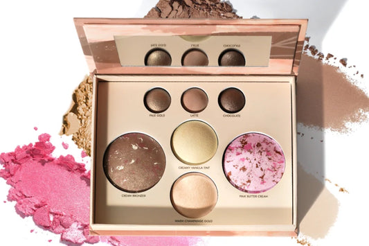 All-in-One Face Palette for Women 40+: Baked Powder Formula for Non-Cakey Glow